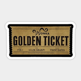 golden ticket willy wonka Sticker